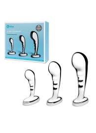 Набор из 3 стальных стимуляторов простаты Stainless Steel P-spot Training Set - b-Vibe - в Якутске купить с доставкой