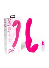 Розовый безремневой страпон на радиоуправлении Strapless Together - 22 см. - Together Toy - купить с доставкой в Якутске