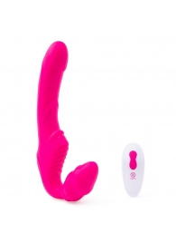 Розовый безремневой страпон на радиоуправлении Strapless Together - 22 см. - Together Toy - купить с доставкой в Якутске