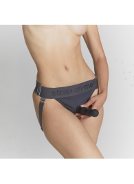 Серые трусики для фиксации насадок Strap-on-me Harness Lingerie Unique - Strap-on-me - купить с доставкой в Якутске