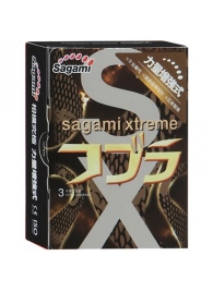 Суженные к основанию презервативы Sagami Xtreme COBRA - 3 шт. - Sagami - купить с доставкой в Якутске