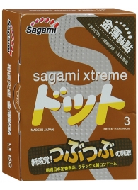 Презервативы Sagami Xtreme FEEL UP с точечной текстурой и линиями прилегания - 3 шт. - Sagami - купить с доставкой в Якутске