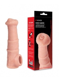 Телесная фантазийная насадка на член Cock Sleeve Size M - KOKOS - в Якутске купить с доставкой