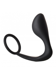 Черное эрекционное кольцо с анальной пробкой Anal Plug With Cockring - Dream Toys - в Якутске купить с доставкой