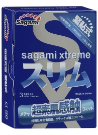 Розовые презервативы Sagami Xtreme FEEL FIT 3D - 3 шт. - Sagami - купить с доставкой в Якутске