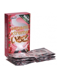 Презервативы Sagami Xtreme Strawberry c ароматом клубники - 10 шт. - Sagami - купить с доставкой в Якутске