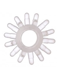 Прозрачное гелевое эрекционное кольцо с шипиками - Toyfa Basic - в Якутске купить с доставкой