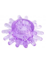Фиолетовое гелевое эрекционное кольцо с шипиками - Toyfa Basic - в Якутске купить с доставкой