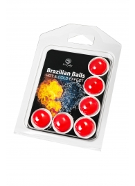 Набор из 6 шариков с массажным маслом Brazilian Balls с охлаждающим и разогревающим эффектом - Secret Play - купить с доставкой в Якутске