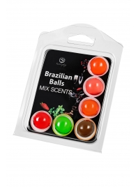 Набор из 6 шариков с ароматизированными массажными маслами Brazilian Balls - Secret Play - купить с доставкой в Якутске