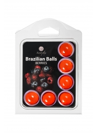 Набор из 6 шариков с массажным маслом Brazilian Balls с ароматом ягод - Secret Play - купить с доставкой в Якутске