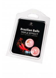 Набор из 2 шариков с массажным маслом Brazilian Balls с тройным эффектом - Secret Play - купить с доставкой в Якутске