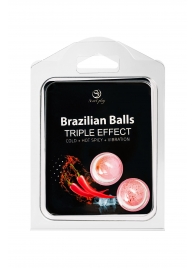 Набор из 2 шариков с массажным маслом Brazilian Balls с тройным эффектом - Secret Play - купить с доставкой в Якутске