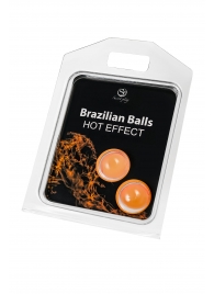 Набор из 2 шариков с массажным маслом Brazilian Balls с разогревающим эффектом - Secret Play - купить с доставкой в Якутске