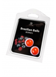 Набор из 2 шариков с массажным маслом Brazilian Balls с ароматом ягод - Secret Play - купить с доставкой в Якутске