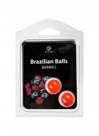 Набор из 2 шариков с массажным маслом Brazilian Balls с ароматом ягод - Secret Play - купить с доставкой в Якутске