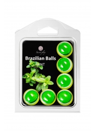 Набор из 6 шариков с массажным маслом Brazilian Balls с ароматом мяты - Secret Play - купить с доставкой в Якутске