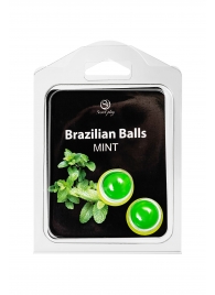 Набор из 2 шариков с массажным маслом Brazilian Balls с ароматом мяты - Secret Play - купить с доставкой в Якутске