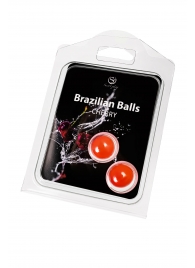 Набор из 2 шариков с массажным маслом Brazilian Balls с ароматом вишни - Secret Play - купить с доставкой в Якутске