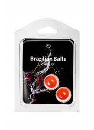 Набор из 2 шариков с массажным маслом Brazilian Balls с ароматом вишни - Secret Play - купить с доставкой в Якутске