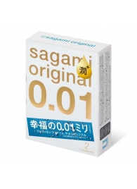 Увлажнённые презервативы Sagami Original 0.01 Extra Lub - 2 шт. - Sagami - купить с доставкой в Якутске