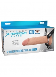 Полый страпон на ремнях 6’’ Hollow Silicone Strap-on - Pipedream - купить с доставкой в Якутске