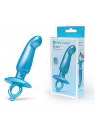 Голубая анальная пробка для массажа простаты Hither Silicone Prostate Plug - 14,3 см. - b-Vibe - в Якутске купить с доставкой