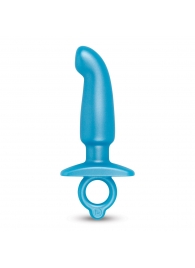 Голубая анальная пробка для массажа простаты Hither Silicone Prostate Plug - 14,3 см. - b-Vibe - в Якутске купить с доставкой