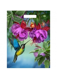 Пакет с принтом в виде колибри в цветах с вырубной ручкой (31х40 см) - Сима-Ленд - купить с доставкой в Якутске