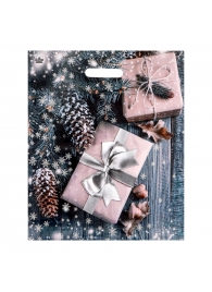 Новогодний пакет с принтом в виде подарков и вырубной ручкой (45х38 см) - Сима-Ленд - купить с доставкой в Якутске