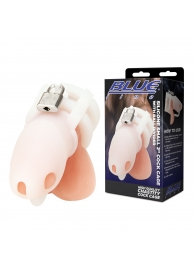 Белая клетка для пениса Silicone Small 2 in Cock Cage With Ball Divider - BlueLine - купить с доставкой в Якутске