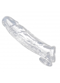 Прозрачная насадка для увеличения члена Realistic Clear Penis Enhancer and Ball Stretcher - 20,3 см. - XR Brands - в Якутске купить с доставкой