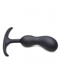 Черный массажер простаты с утяжелителями Premium Silicone Weighted Prostate Plug Medium - 16,3 см. - XR Brands - в Якутске купить с доставкой