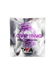 Фиолетовое виброкольцо с двумя вибропульками - Toyfa Basic - в Якутске купить с доставкой