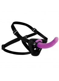 Лиловый поясной страпон Navigator Silicone G-Spot Dildo with Harness - 17,8 см. - XR Brands - купить с доставкой в Якутске