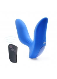 Синий вибромассажер простаты 3,5’’ Remote Control Curve P-spot Massager - 12 см. - Erokay - в Якутске купить с доставкой