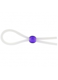 Прозрачное лассо с фиолетовой бусиной SILICONE COCK RING WITH BEAD LAVENDER - NMC - в Якутске купить с доставкой