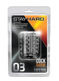 Прозрачная насадка с шипами и шишечками STAY HARD COCK SLEEVE 03 CLEAR - Blush Novelties - в Якутске купить с доставкой