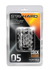 Прозрачная насадка с капельками STAY HARD COCK SLEEVE 05 CLEAR - Blush Novelties - в Якутске купить с доставкой