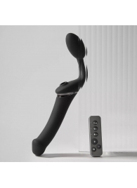 Черный безремневой вибрострапон Strap-On-Me Multi Orgasm Size XL - Strap-on-me - купить с доставкой в Якутске