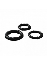 Набор из 3 черных эрекционных колец Babooom Ring Set - Adrien Lastic - в Якутске купить с доставкой