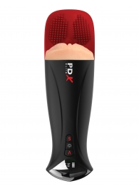 Телесный мастурбатор-вагина в черной колбе с вибрацией Fuck-O-Matic Pro XL - Pipedream - в Якутске купить с доставкой