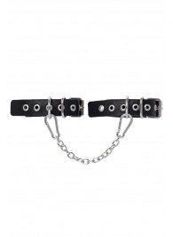 Черные оковы из одного ремешка с люверсами - Pecado - купить с доставкой в Якутске