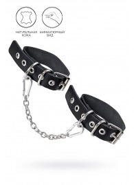 Черные оковы из одного ремешка с люверсами - Pecado - купить с доставкой в Якутске
