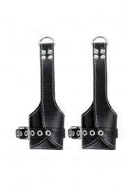 Черные подвесы с белой строчкой - Pecado - купить с доставкой в Якутске