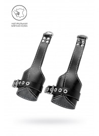 Черные подвесы с белой строчкой - Pecado - купить с доставкой в Якутске