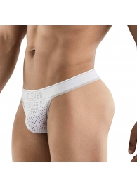 Белые перфорированные трусы-тонги Clever Ambar Thong - Clever Masculine Underwear купить с доставкой