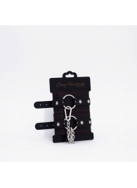 Черно-красные кожаные оковы - Crazy Handmade - купить с доставкой в Якутске