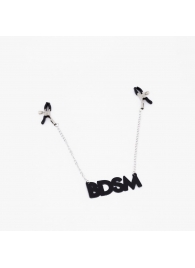 Зажимы на соски с кожаной подвеской BDSM - Crazy Handmade - купить с доставкой в Якутске