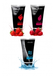 Набор из 3 лубрикантов JUJU (увлажняющий, клубника, малина) - JuJu - купить с доставкой в Якутске Набор из 3 лубрикантов JUJU (увлажняющий, клубника, малина) - JuJu - купить с доставкой в Якутске